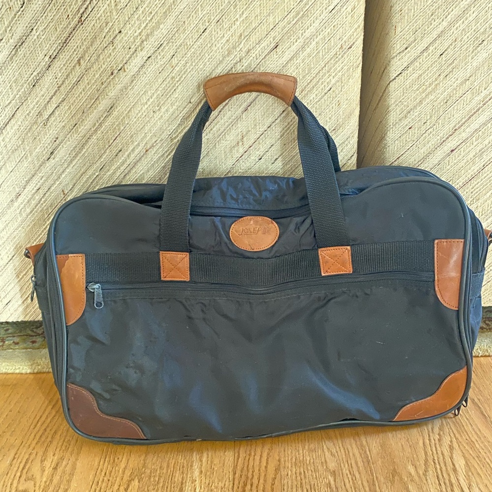Vintage Josef II Luggage Duffle Nylon with Brown Leather Accents